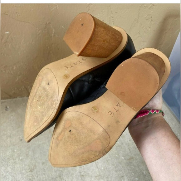 1.State Black Leather Ankle Boots - Picture 3 of 8